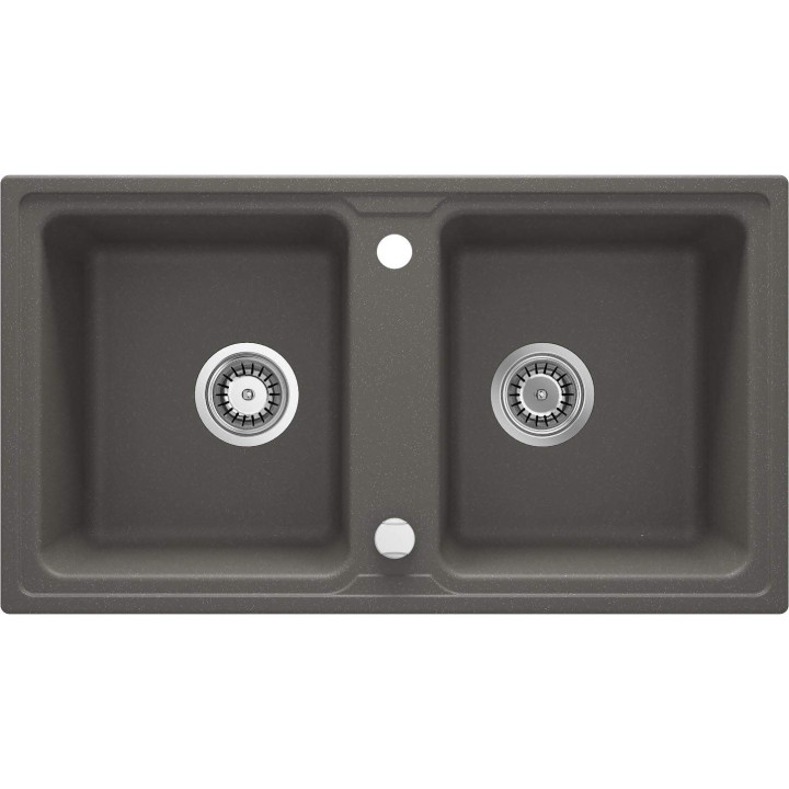 ZLEW. ZORBA ANTRACYT METALIK GRANIT 2K B/O 780X435X180, 3,5" + OSPRZĘT SPACE-SAVER ZQZ_T203