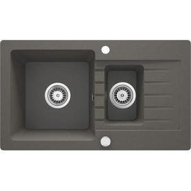 ZLEW. ZORBA ANTRACYT METALIK GRANIT 1,5K Z/O 760X440X164, 3,5" + OSPRZĘT SPACE-SAVER  ZQZ_T513