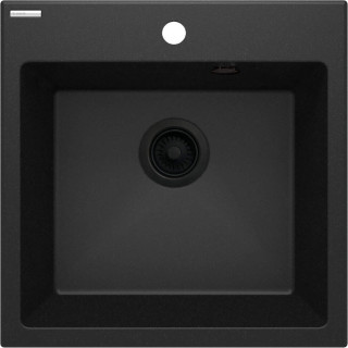 ZLEW. EVORA GRAFIT METALIK GRANIT 1K 500x500x216, 3,5" + OSPRZĘT SPACE-SAVER ZQJ_G103