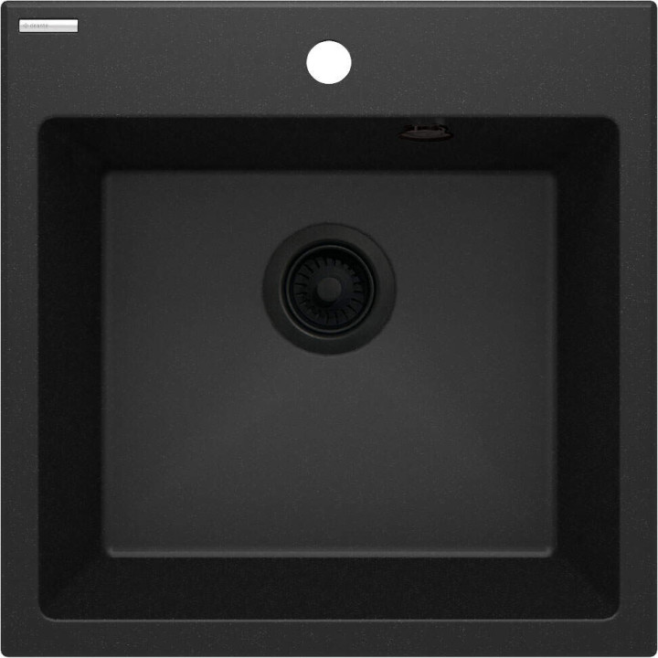 ZLEW. EVORA GRAFIT METALIK GRANIT 1K 500x500x216, 3,5" + OSPRZĘT SPACE-SAVER ZQJ_G103