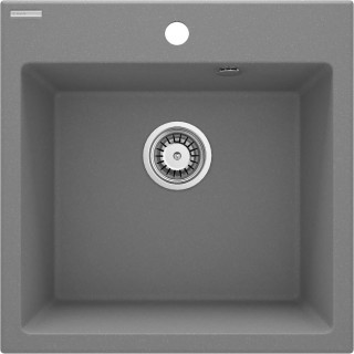 ZLEW. EVORA SZARY METALIK GRANIT 1K 500x500x216, 3,5" + OSPRZĘT SPACE-SAVER  ZQJ_S103