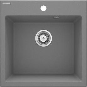 ZLEW. EVORA SZARY METALIK GRANIT 1K 500x500x216, 3,5" + OSPRZĘT SPACE-SAVER  ZQJ_S103