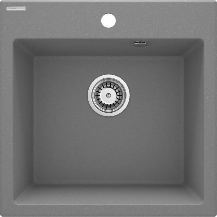 ZLEW. EVORA SZARY METALIK GRANIT 1K 500x500x216, 3,5" + OSPRZĘT SPACE-SAVER  ZQJ_S103