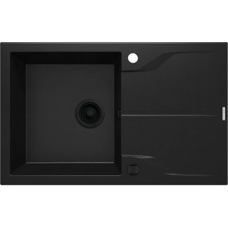ZLEW. ANDANTE NERO GRANIT 1K Z/O 780x490x194, 3,5" + OSPRZĘT SPACE SAVER ZQN_N113