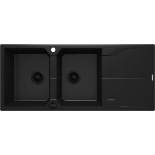 ZLEW. ANDANTE NERO GRANIT 2K Z/O 1160X500X224, 3,5" + OSPRZĘT SPACE SAVER ZQN_N213