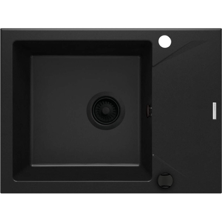 ZLEW. EVORA NERO GRANIT 1K Z/KO 590X440X193, 3,5" + OSPRZĘT SPACE SAVER ZQJ_N11A