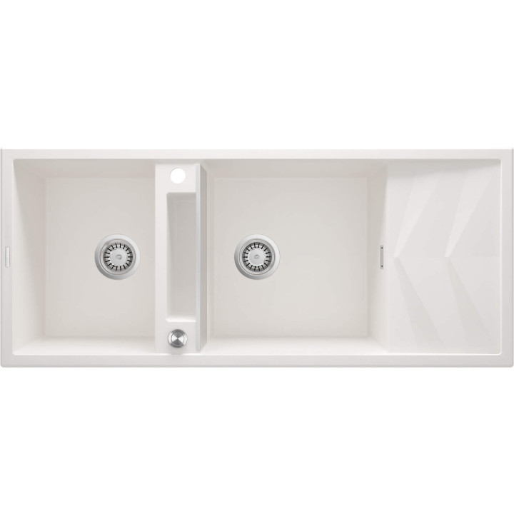 ZLEW. MAGNETIC ALABASTER GRANIT 2K Z/O 1160x500x224, 3,5" + OSPRZĘT SPACE-SAVER CLICK  ZRM_A213