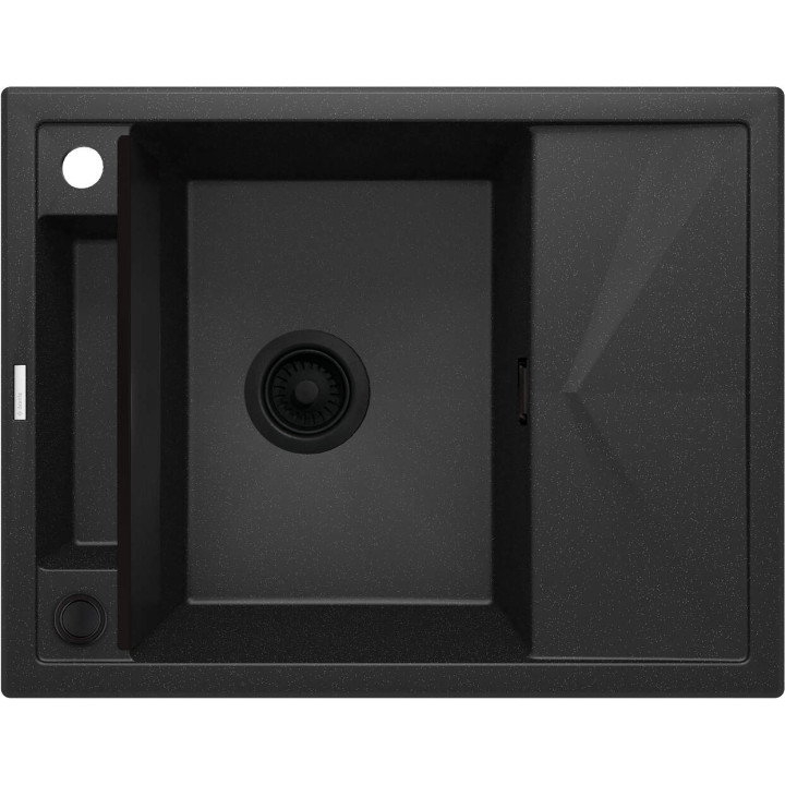 ZLEW. MAGNETIC GRAFIT MET.GRANIT 1K Z/KO 640X500X219, 3,5" + OSPRZĘT SPACE SAVER ZRM_G11A