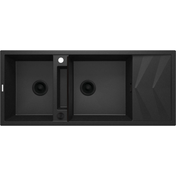 ZLEW. MAGNETIC GRAFIT MET.GRANIT 2K Z/O 1160x500x224, 3,5" + OSPRZĘT SPACE-SAVER NERO CLICK  ZRM_G213