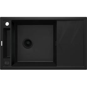 ZLEW. MAGNETIC NERO GRANIT 1K Z/O 820X500X219, 3,5" + OSPRZĘT SPACE SAVER NERO  ZRM_N113