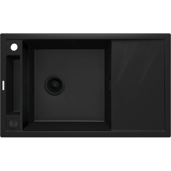 ZLEW. MAGNETIC NERO GRANIT 1K Z/O 820X500X219, 3,5" + OSPRZĘT SPACE SAVER NERO  ZRM_N113