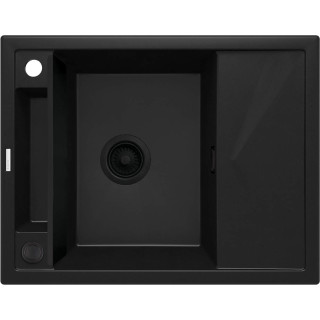 ZLEW. MAGNETIC NERO GRANIT 1K Z/KO 640X500X219, 3,5" + OSPRZĘT SPACE SAVER NERO  ZRM_N11A