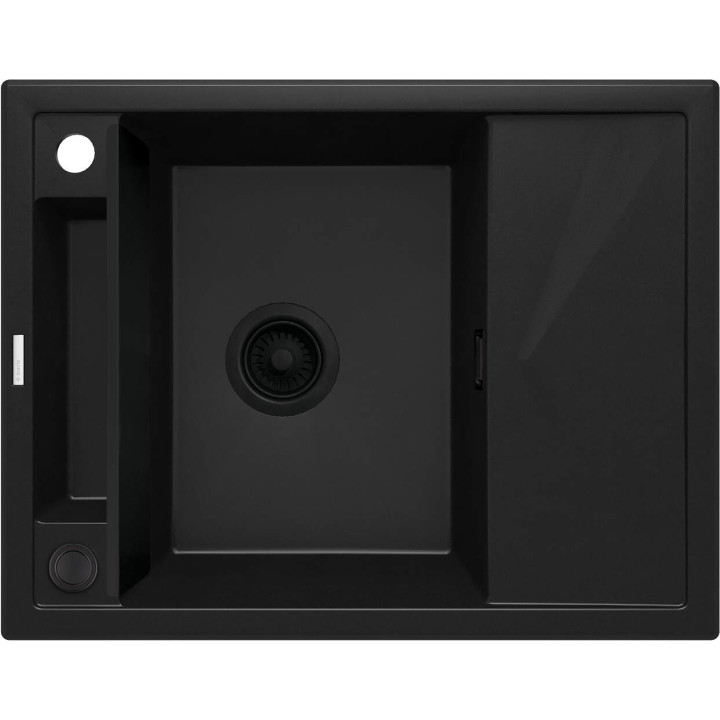 ZLEW. MAGNETIC NERO GRANIT 1K Z/KO 640X500X219, 3,5" + OSPRZĘT SPACE SAVER NERO  ZRM_N11A