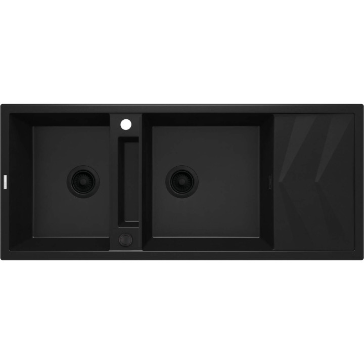 ZLEW. MAGNETIC NERO GRANIT 2K Z/O 1160x500x224, 3,5" + OSPRZĘT SPACE-SAVER NERO CLICK  ZRM_N213