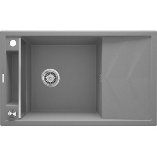 ZLEW. MAGNETIC SZARY MET.GRANIT 1K Z/O 820X500X219, 3,5" + OSPRZĘT SPACE SAVER  ZRM_S113