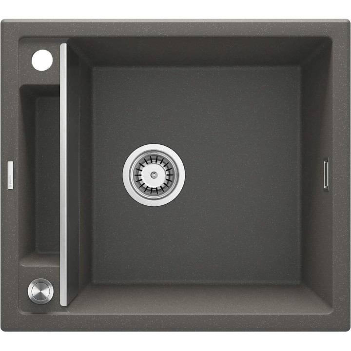 ZLEW. MAGNETIC ANTRACYT MET.GRANIT 1K 560X500X219, 3,5" + OSPRZĘT SPACE SAVER  ZRM_T103