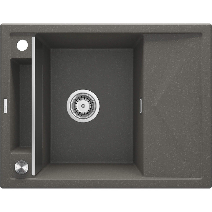 ZLEW. MAGNETIC ANTRACYT MET.GRANIT 1K Z/KO 640X500X219, 3,5" + OSPRZĘT SPACE SAVER  ZRM_T11A