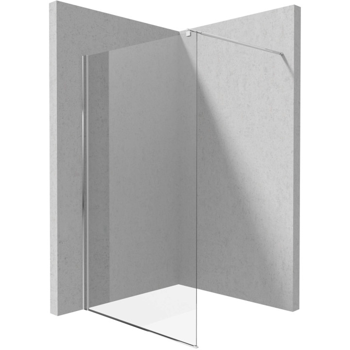 ŚCIANKA KERRIA PLUS WALK IN CHROM 120CM Z POWŁOKĄ SZKŁO TOTALWHITE - NOWOŚĆ  KTS_032P