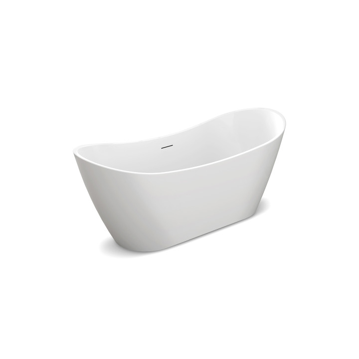 SOME SMILE WANNA WOLNOSTOJĄCA 1600X780X740 AKRYLOWA DM972-1600T BIAŁY POŁYSK + KOREK KLIK KLAK CZARNY MAT DR01MB*