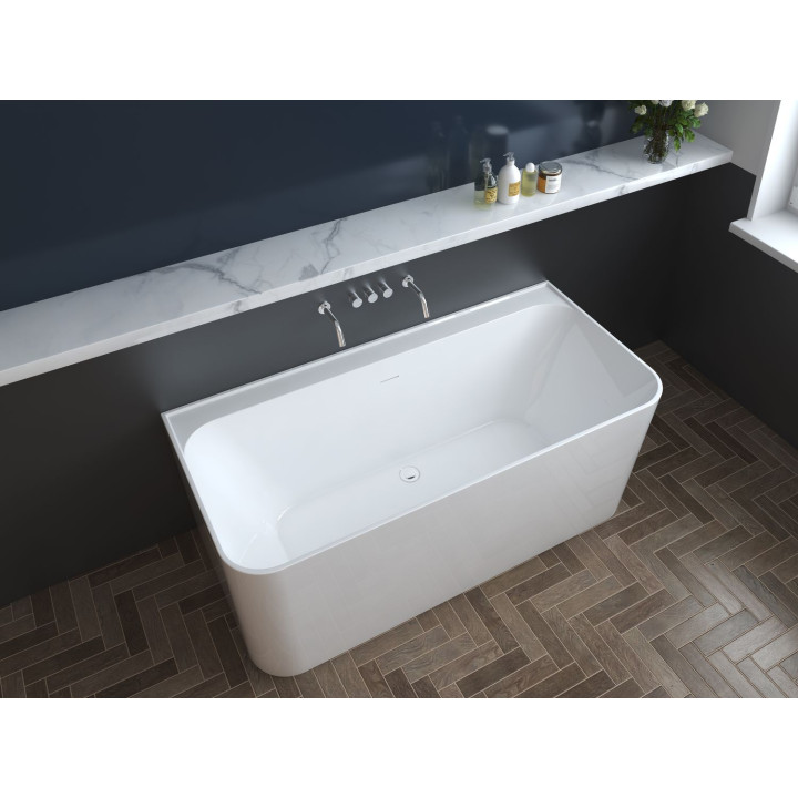 SOME COMODA WANNA PRZYŚCIENNA 1700X750X600 AKRYLOWA DM607-1700 BIAŁY POŁYSK +KOREK KLIK KLAK BIAŁY POŁYSK DR01WH*