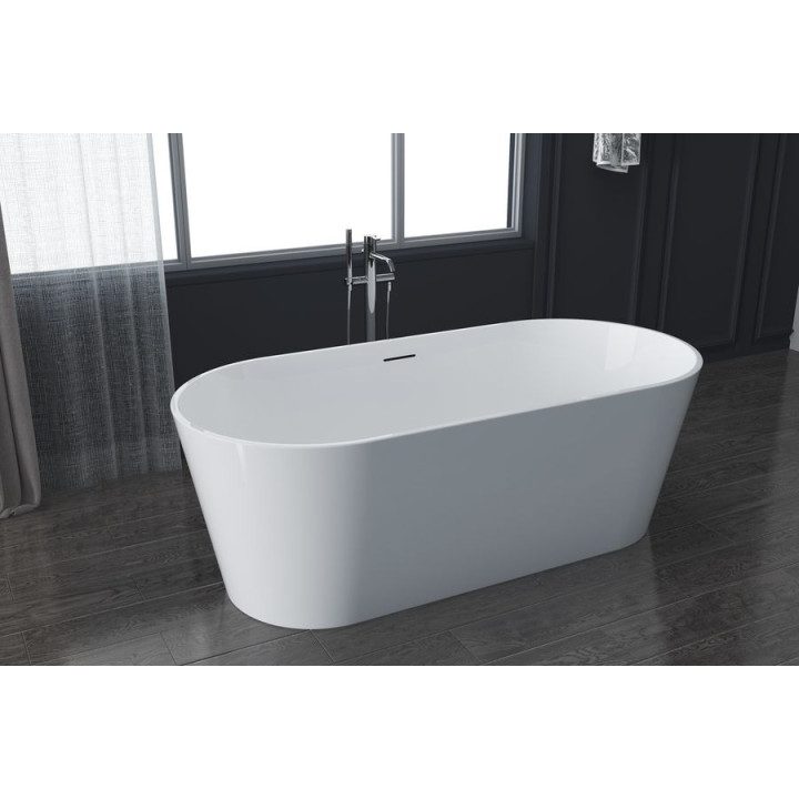 SOME GLOW WANNA WOLNOSTOJĄCA 1500X750X575 AKRYLOWA DM938-1500T BIAŁY POŁYSK + KOREK KLIK KLAK BIAŁY MAT DR01MW*