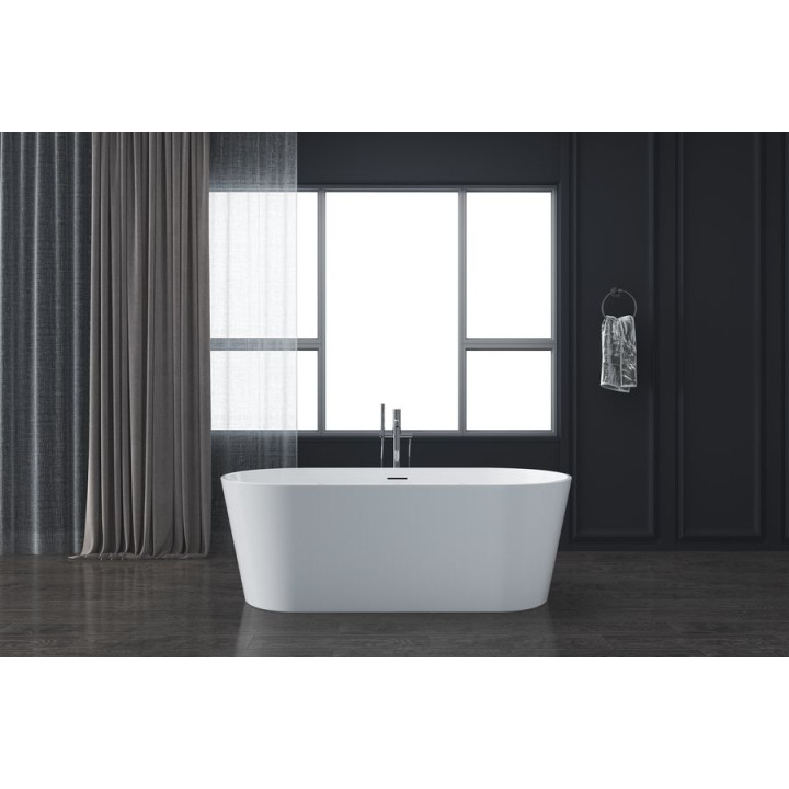 SOME GLOW WANNA WOLNOSTOJĄCA 1590X740X560 AKRYLOWA DM938-1600T BIAŁY POŁYSK + KOREK KLIK KLAK CHROM D01CHR*