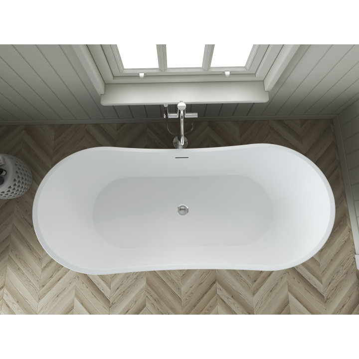 SOME SMILE WANNA WOLNOSTOJĄCA 1600X780X740 AKRYLOWA DM972-1600T BIAŁY POŁYSK + KOREK KLIK KLAK BIAŁY MAT DR01MW*