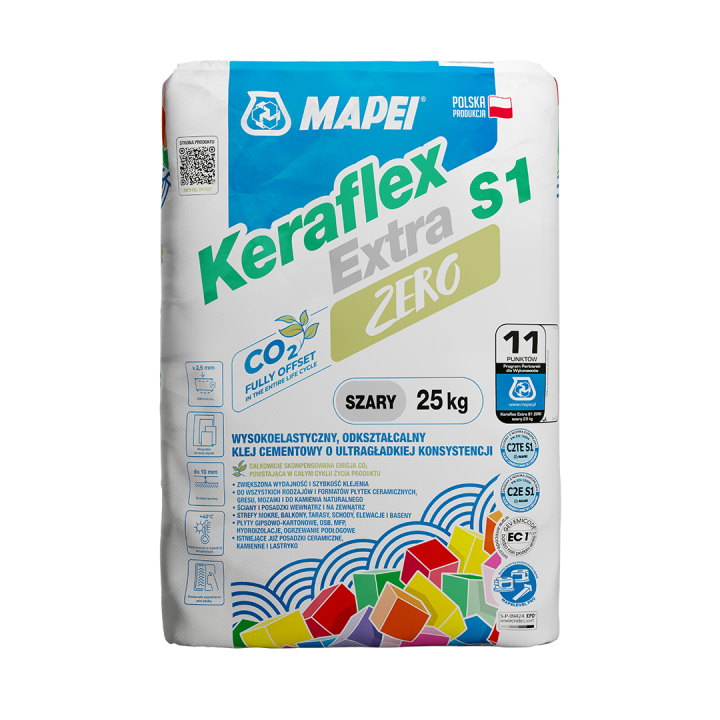KLEJ KERAFLEX EXTRA S1 ZERO SZARY 25KG. MAPEI