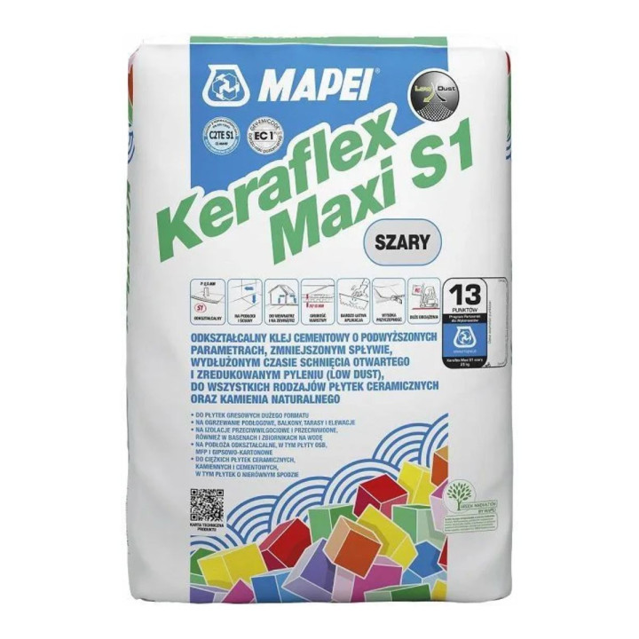 KLEJ KERAFLEX MAXI S1 SZARY 25KG. MAPEI wycofany nowy KERAFLEX MAXI S1 ZERO