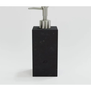 Kamienny dozownik do mydła KARPATY - kwadratowy (Czarny) 75 x 75 x 120