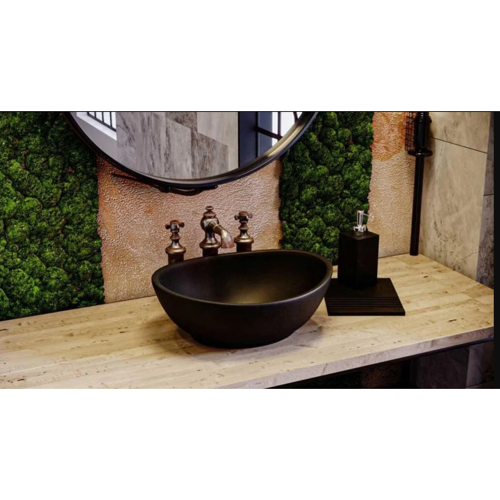 Kamienny dozownik do mydła KARPATY - kwadratowy (Czarny) 75 x 75 x 120