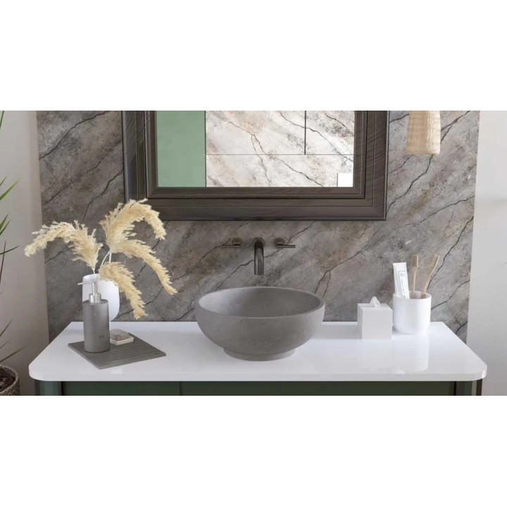 Kamienny dozownik do mydła KARPATY - kwadratowy (Szary) 75 x 75 x 120