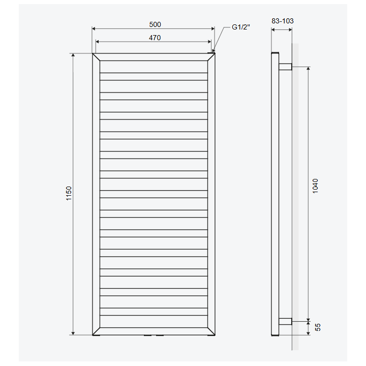 BREGO GRZEJNIK ŁAZIENKOWY 115X50 CM CAPPUCCINO GREX.BR115.CA