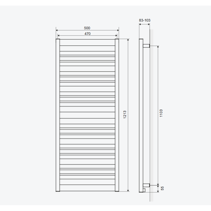 CONTI GRZEJNIK ŁAZIENKOWY 121X50 CM, CAPPUCINO MAT GREX.CO121.CA