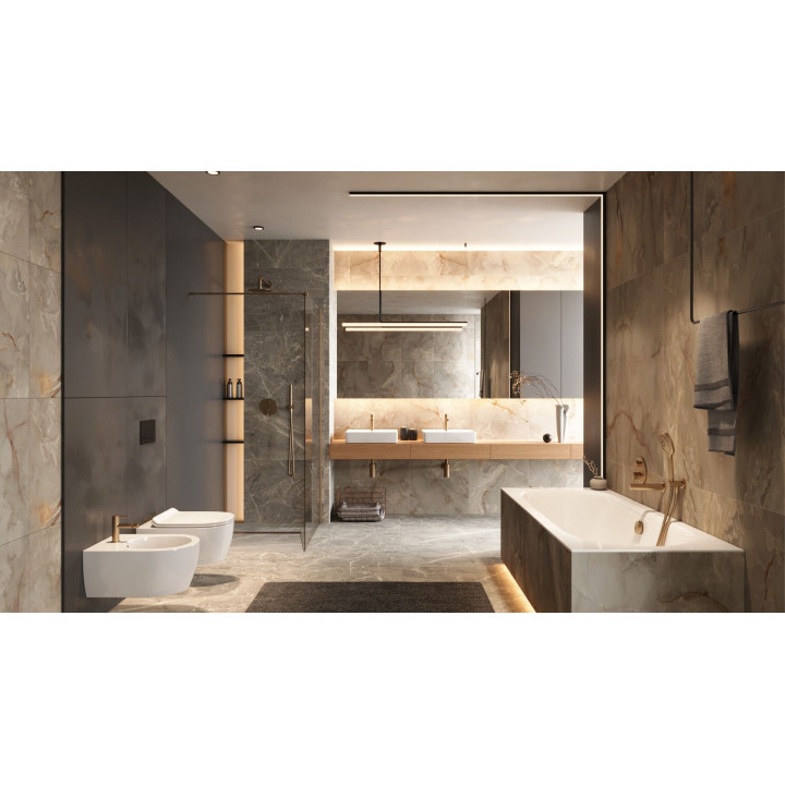 DOTO D 54 SPIN 360 MISKA WC 54CM WISZĄCA, BEZRANTOWA Z DESKĄ WOLNOOPADAJĄCĄ, BIAŁY POŁYSK CEEX.1403.545.WH