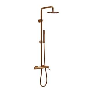 PI ZESTAW PRYSZNICOWY ŚCIENNY Z DESZCZOWNICĄ 25 CM, MIEDZIANY SZCZOTKOWANY AREX.1281CB