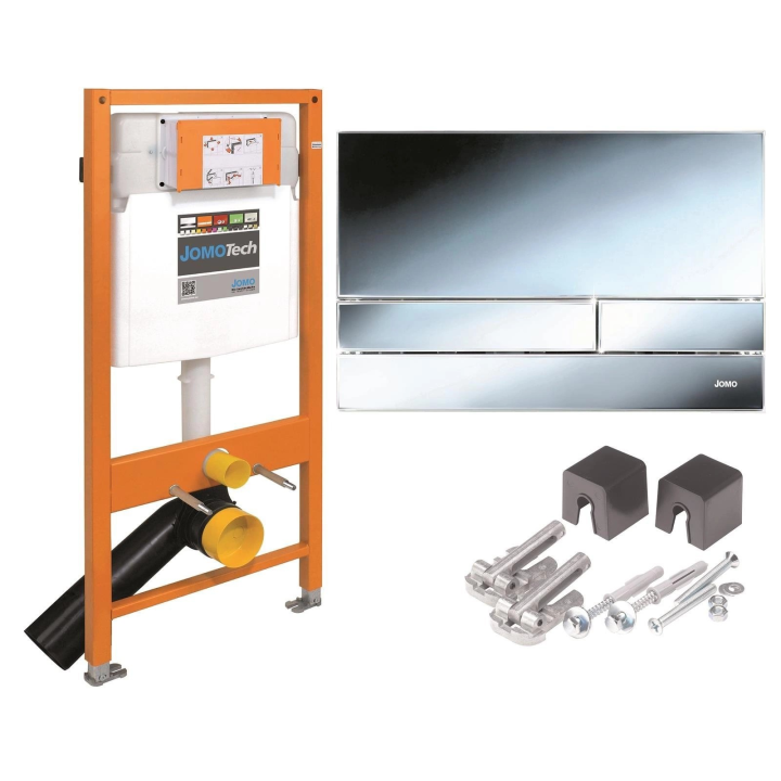 JOMOTECH STELAŻ WC H=1120 + WSPORNIK + PRZYCISK EXCLUSIVE 2.0 CHROM POŁYSK 103-000000010