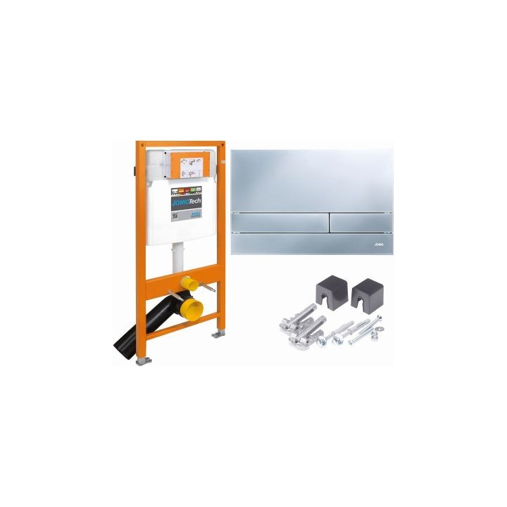 JOMOTECH STELAŻ WC H=1120 + WSPORNIK + PRZYCISK EXCLUSIVE 2.0 CHROM MATOWY + USZCZELKA 174-91101200-00