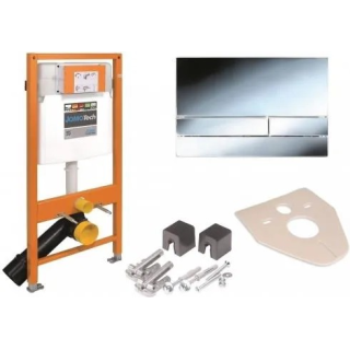 JOMOTECH STELAŻ WC H=1120 + WSPORNIK + PRZYCISK EXCLUSIVE 2.0 CHROM POŁYSK + USZCZELKA 174-91101400-00