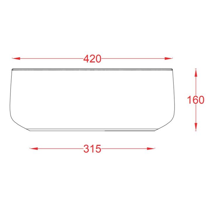 ART CERAM COGNAC UMYWALKA NABLATOWA 42X16 CM, BIAŁA COL001