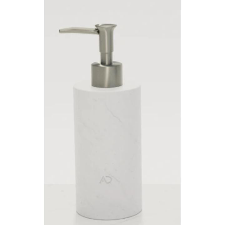 Kamienny dozownik do mydła TATRY - okrągły (Biały) 70 x 70 x 140