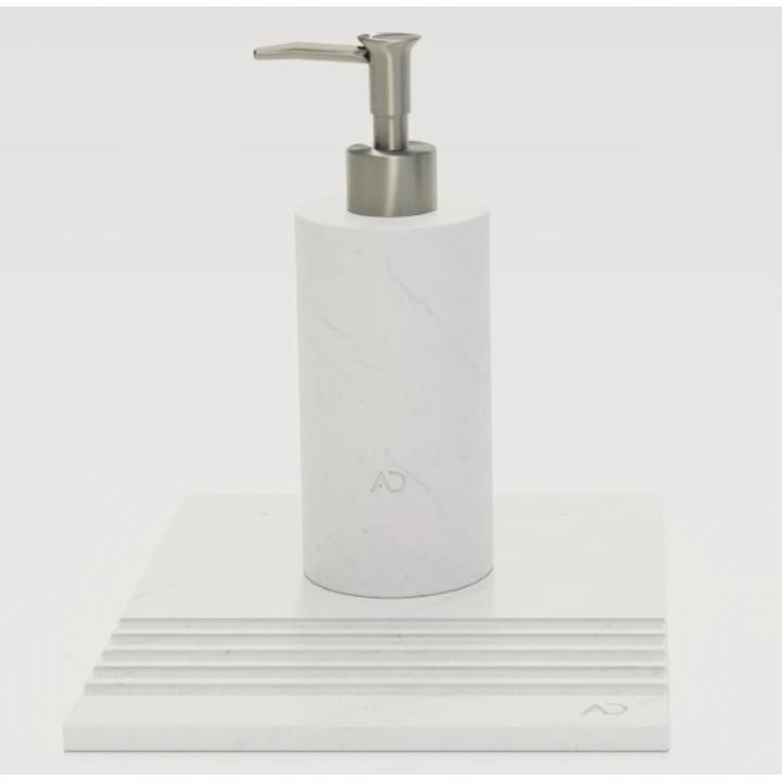 Kamienny dozownik do mydła TATRY - okrągły (Biały) 70 x 70 x 140