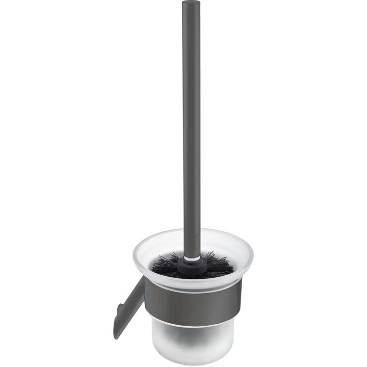 SILIA SZCZOTKA WC Z POJEMNIKIEM, WISZĄCA, TITANIUM ADI_D711