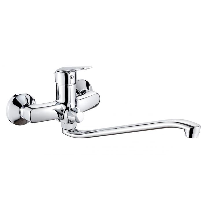 BAT. BORO CHROM UMYWALKOWA ŚCIENNA Z WYDŁUŻONĄ WYLEWKĄ I PODŁ. NA WĄŻ - NOWOŚĆ B7BMO_056M