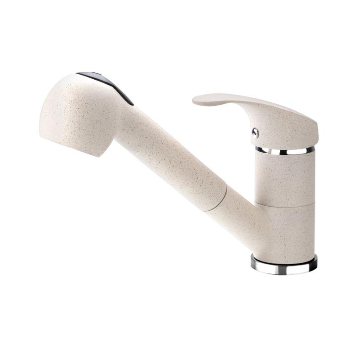 BAT. PEPE PIASKOWY GRANIT ZLEWOZMYWAKOWA STOJĄCA Z WYCIĄGANĄ SŁUCHAWKĄ B7BDP_771M