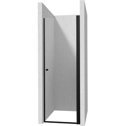 DRZWI WAHADŁOWE KERRIA PLUS NERO 50 CM Z POWŁOKĄ, SZKŁO TOTALWHITE  KTSWN45P
