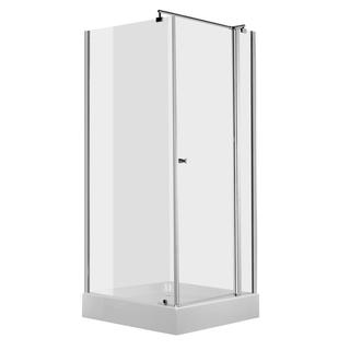 KABINA CUBIC KWADRATOWA, SZKŁO TRANSPARENTNE Z POWŁOKĄ, PROFIL CHROM, 80X80 CM B7KTI_044P