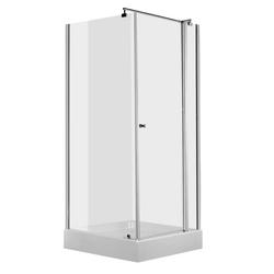 KABINA CUBIC KWADRATOWA, SZKŁO TRANSPARENTNE Z POWŁOKĄ, PROFIL CHROM, 80X80 CM B7KTI_044P