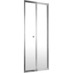 DRZWI WNĘKOWE SKŁADANE JASMIN PLUS SZKŁO TRANSPARENTNE 90 CM, PROFIL CHROM, WYS. 200 CM  KTJ_021D