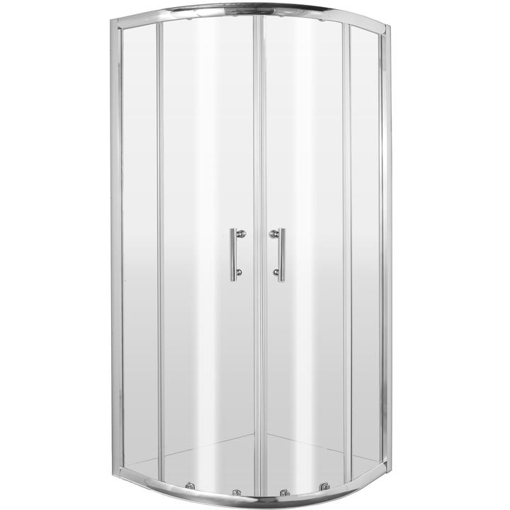 KABINA JASMIN PLUS PÓŁOKRĄGŁA SZKŁO TRANSPARENTNE Z POWŁOKĄ 80x80x190 CM - NOWOŚĆ  KTJ_052P